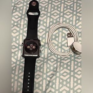Gray Apple Watch series 2 42mm a few small scratches clear case and new charger